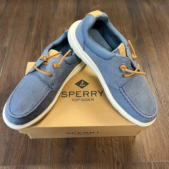 🆕 Women’s Sperry’s Blue Captain's Hemp Moccasins Boat Shoe SZ 9 - Picture 2 of 7